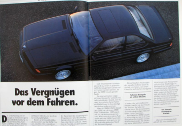 BMW 635 CSi Modellprogramm 1987 Automobilprospekt (10222)